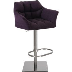 Tabouret de bar en tissu Damaso E violet