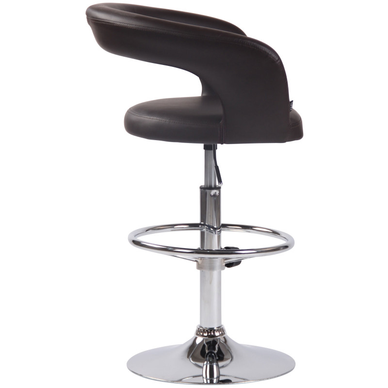 Lot de 2 tabourets de bar Jaen en simili cuir brun