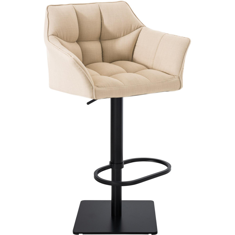 Tabouret de bar en tissu Damaso B crème