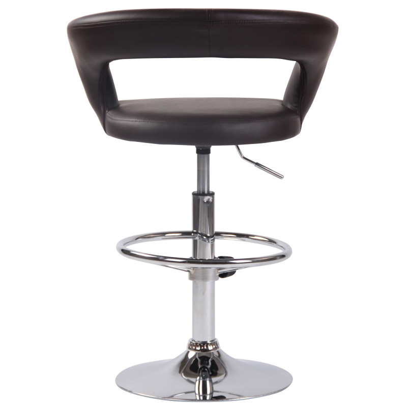 Lot de 2 tabourets de bar Jaen en simili cuir brun