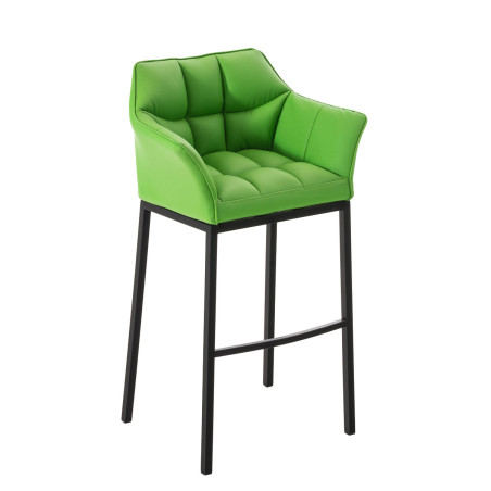 Tabouret de bar Damaso B avec piètement à 4 pieds vert