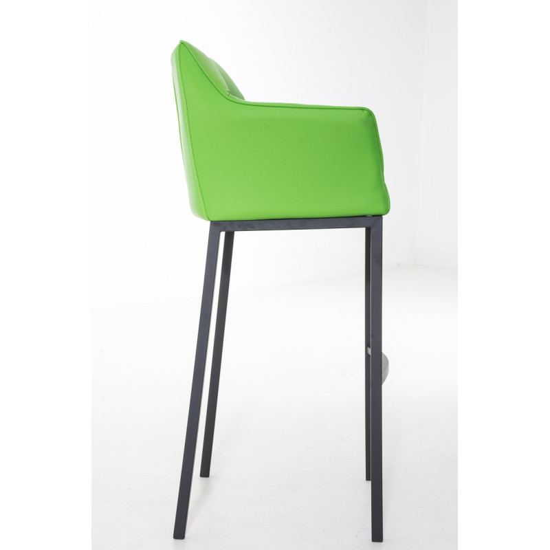 Tabouret de bar Damaso B avec piètement à 4 pieds vert