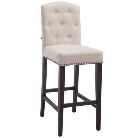 Tabouret de bar Louise en tissu, antique crème