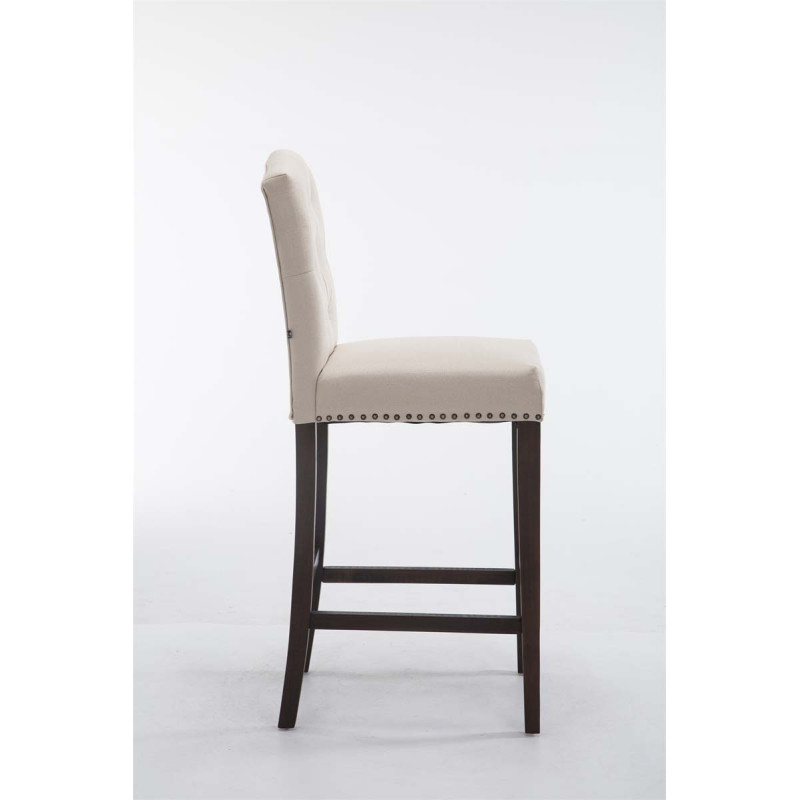 Tabouret de bar Louise en tissu, antique crème