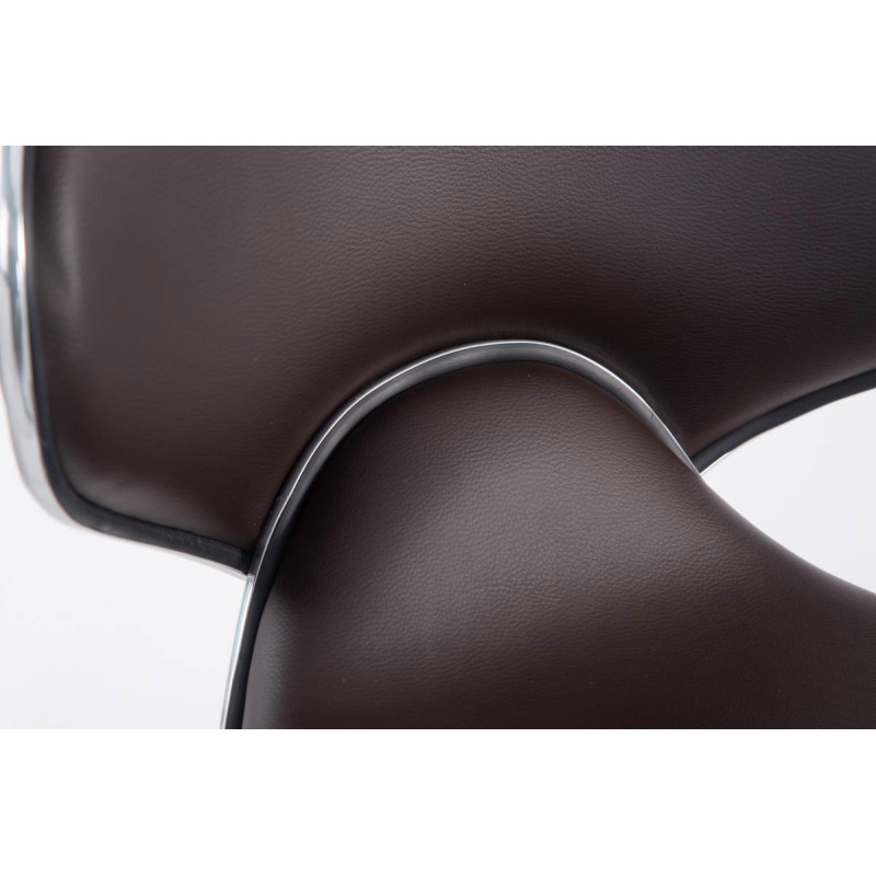 Sgabello Las Vegas V2 in similpelle marrone,cromo