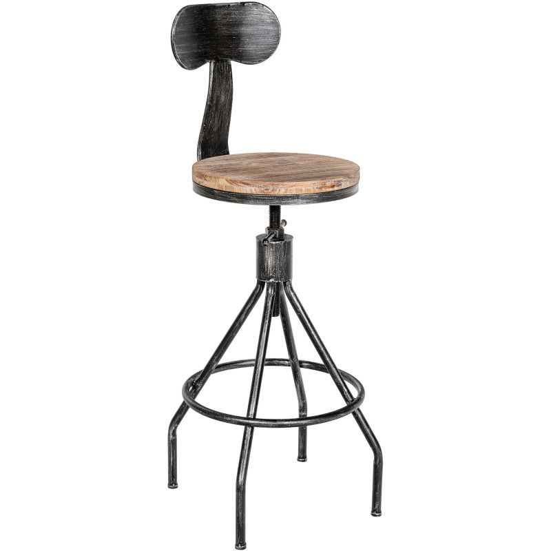 Tabouret de bar Hanam argent antique