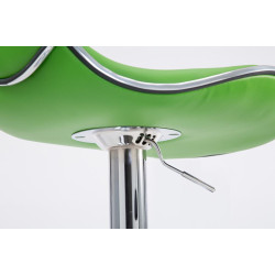 Sgabello Las Vegas V2 in similpelle verde,cromo