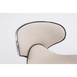 Tabouret de bar Las Vegas V2 en tissu chromé crème