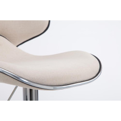 Tabouret de bar Las Vegas V2 en tissu chromé crème