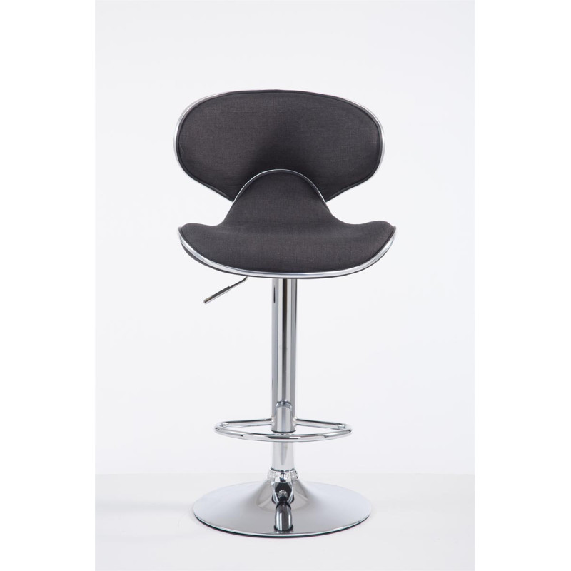 Tabouret de bar Las Vegas V2 en tissu chromé gris foncé