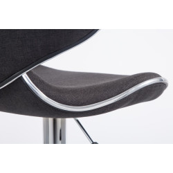 Tabouret de bar Las Vegas V2 en tissu chromé gris foncé