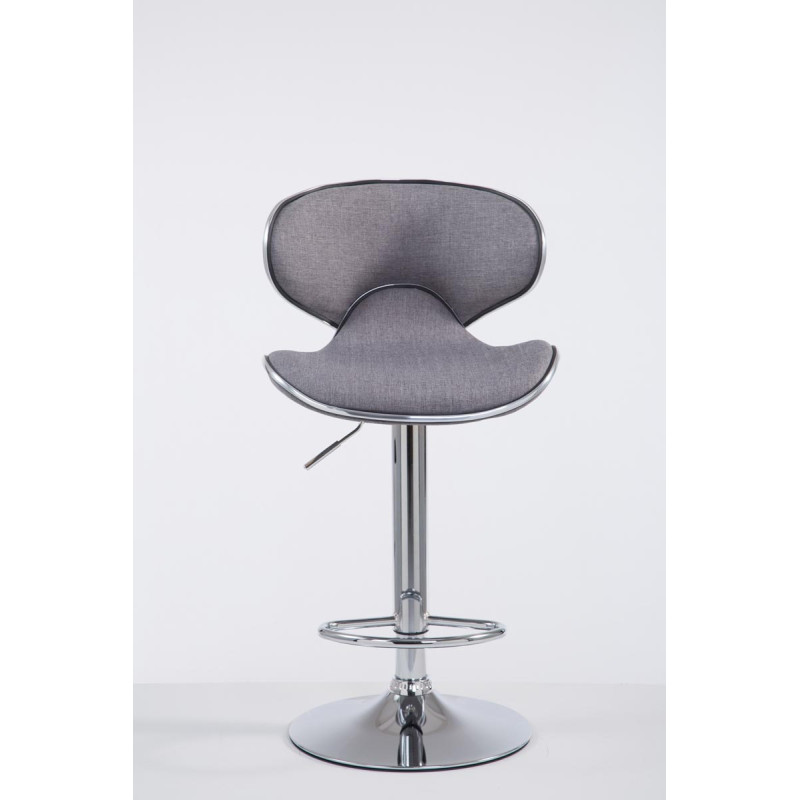 Tabouret de bar Las Vegas V2 en tissu chromé gris clair