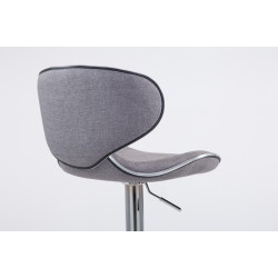 Tabouret de bar Las Vegas V2 en tissu chromé gris clair