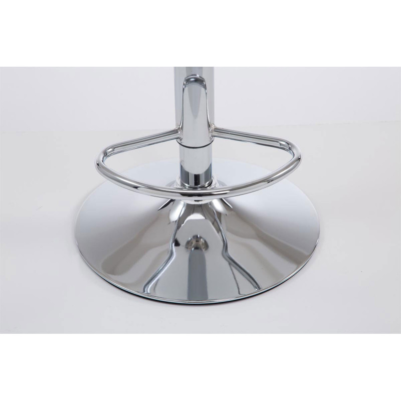 Tabouret de bar Las Vegas V2 en tissu chromé gris clair