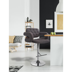 Tabouret de bar Dublin, tissu C gris foncé