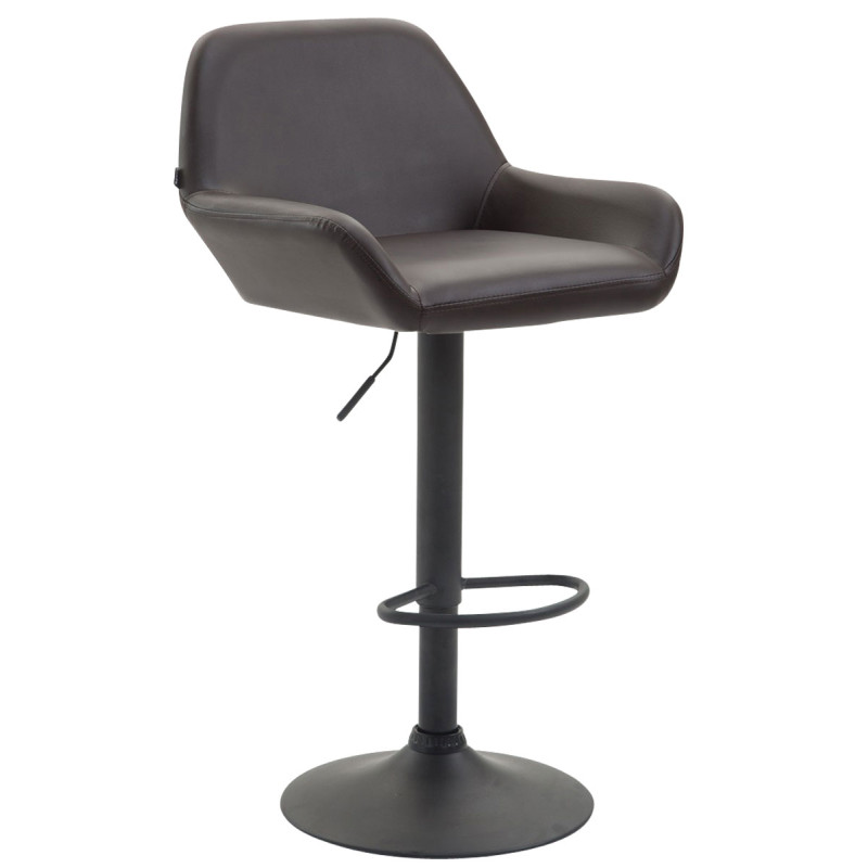 Sgabello Braga in similpelle marrone,nero