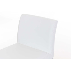 Tabouret de bar Panama W en similicuir blanc