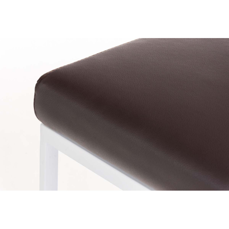 Tabouret de bar Panama W en similicuir brun