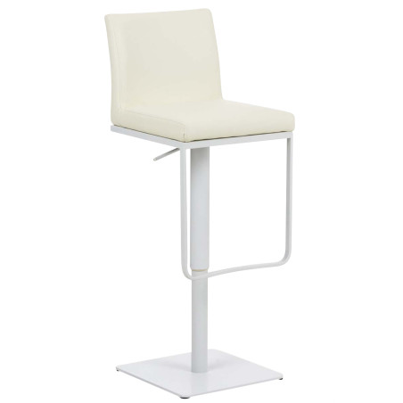 Tabouret de bar Panama W en similicuir crème