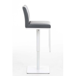 Tabouret de bar Panama W en similicuir gris