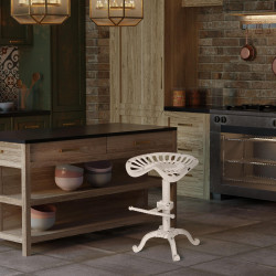 Taburete Industrial Butch Blanco antiguo