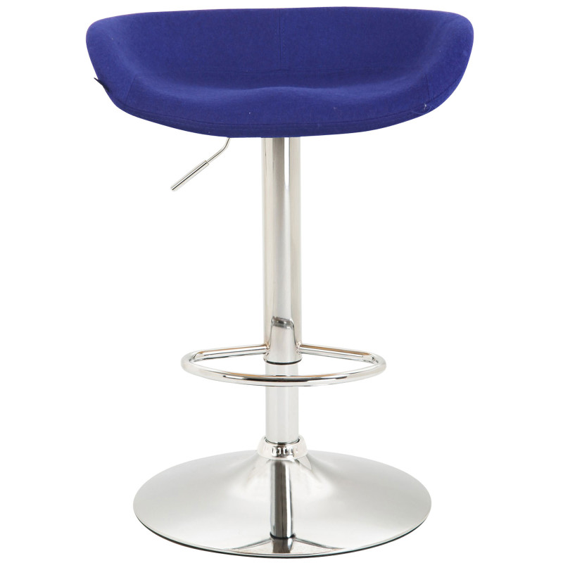 Tabouret de bar en feutre Anaheim chromé bleu