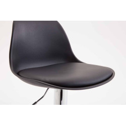 Sgabello di design KIEL in polipropilene e similpelle cromo,nero