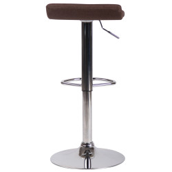 Sgabello Dyn V2 in tessuto marrone,cromo