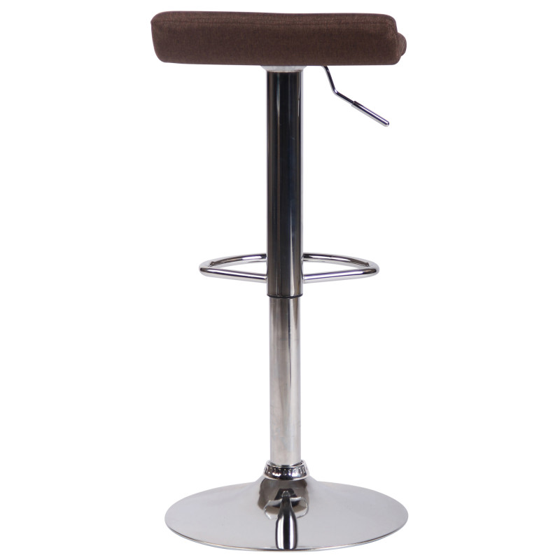 Sgabello Dyn V2 in tessuto marrone,cromo