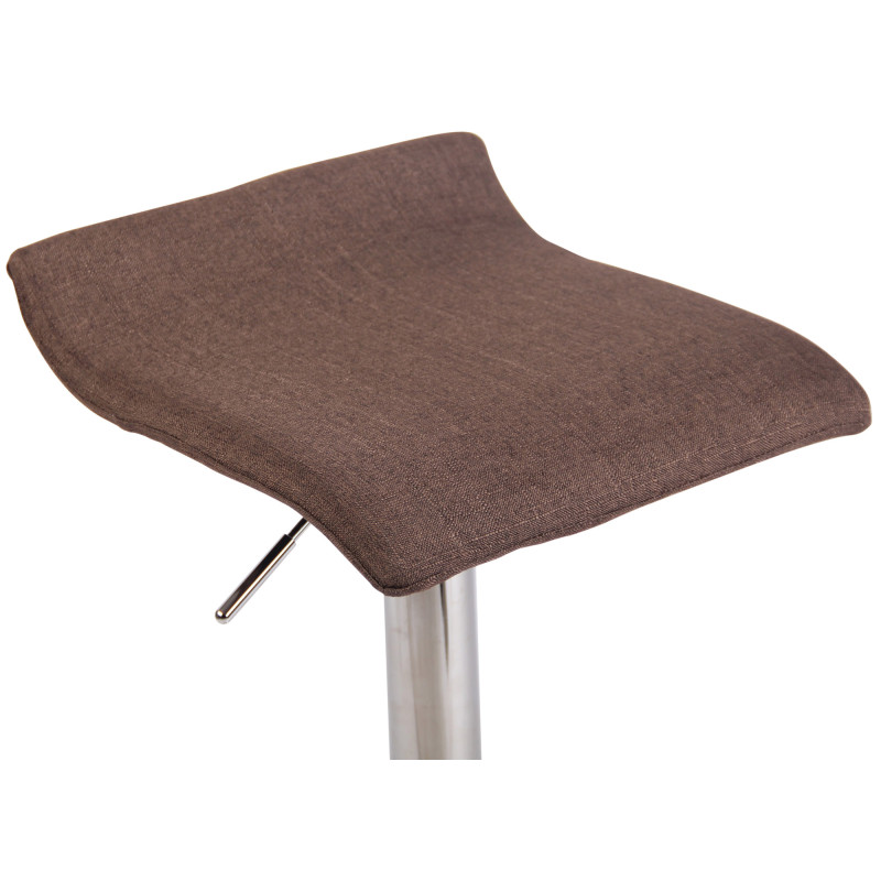 Sgabello Dyn V2 in tessuto marrone,cromo