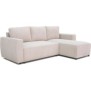 Canapé d'angle convertible réversible 3-4 places PHARELL - Velours cÙtelé beige - Coffre de rangement - L 230x P 155 x H 71-95 c