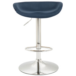 Tabouret de bar Anaheim en tissu chromé bleu
