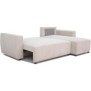 Canapé d'angle convertible réversible 3-4 places PHARELL - Velours cÙtelé beige - Coffre de rangement - L 230x P 155 x H 71-95 c