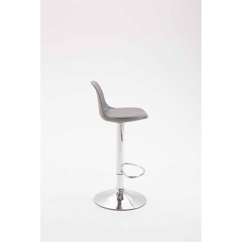 Taburete Kiel Estructura de Plбstico & Asiento de Polipiel Cromado,Gris