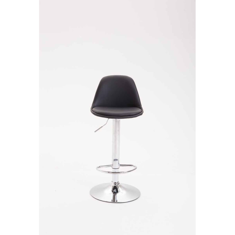 Tabouret de bar Kiel, entièrement recouvert de similicuir noir