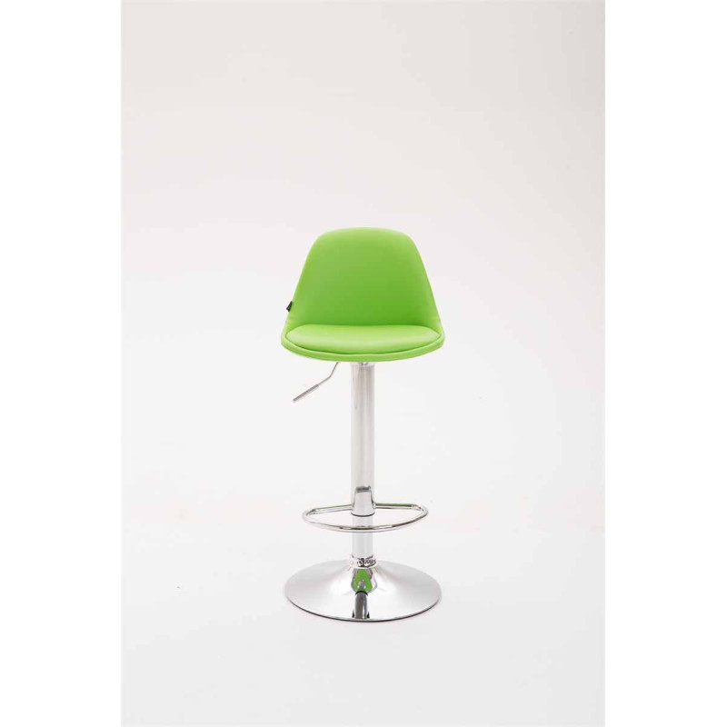 Tabouret de bar Kiel, entièrement recouvert de similicuir vert