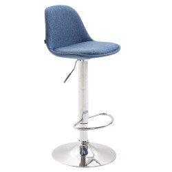 Sgabello di design KIEL in tessuto cromo,blu