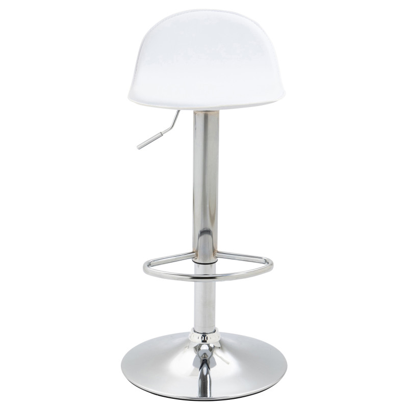 Sgabello Lana V2 in similpelle bianco,cromo