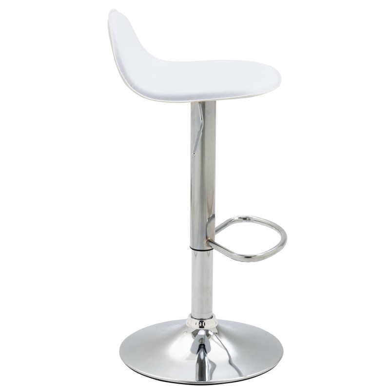 Taburete De Bar Lana V2 En Simil Cuero Blanco,Cromado