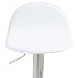 Taburete De Bar Lana V2 En Simil Cuero Blanco,Cromado