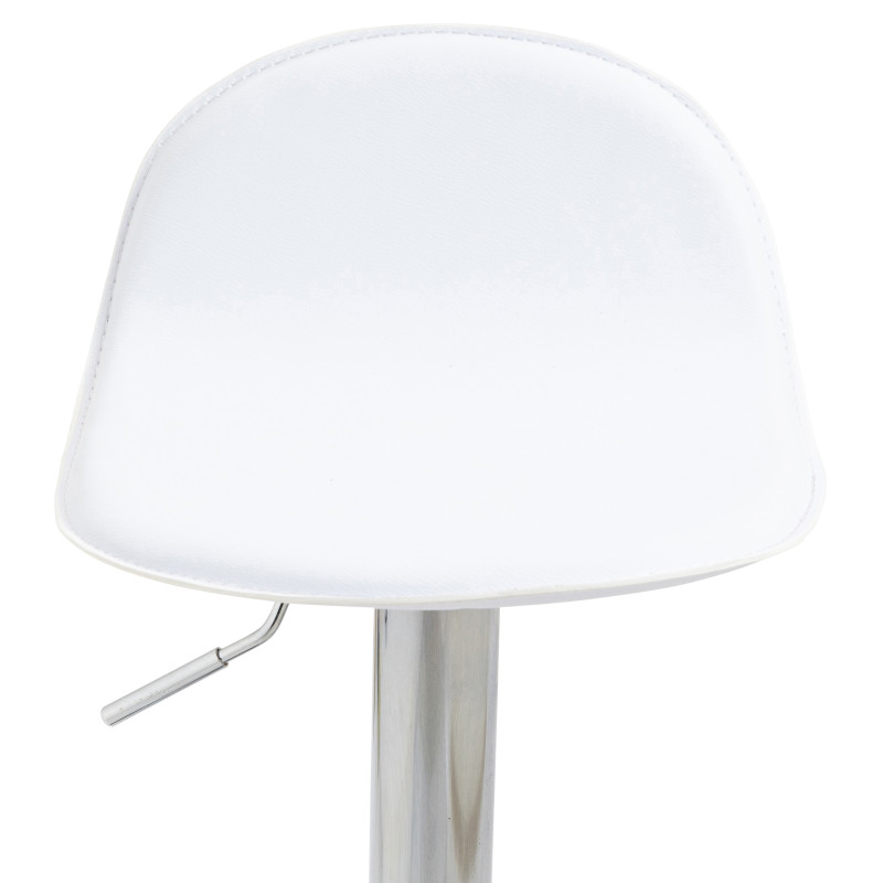 Sgabello Lana V2 in similpelle bianco,cromo