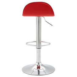 Sgabello Lana V2 in similpelle rosso,cromo