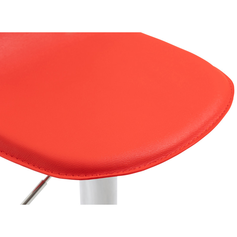 Taburete De Bar Lana V2 En Simil Cuero Rojo,Cromado