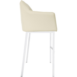 Tabouret de bar Damaso à 4 pieds, blanc crème
