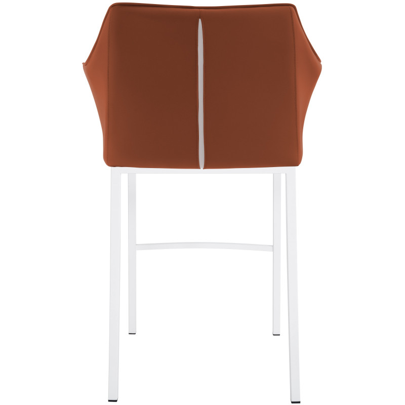 Tabouret de bar Damaso à 4 pieds, blanc brun clair