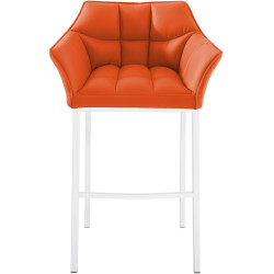 Tabouret de bar Damaso à 4 pieds, blanc orange