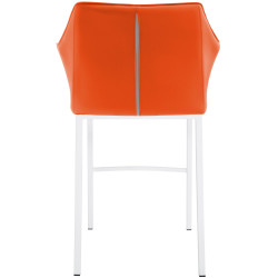 Tabouret de bar Damaso à 4 pieds, blanc orange