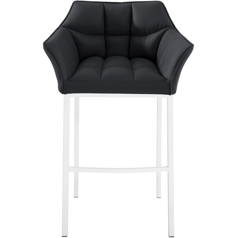 Tabouret de bar Damaso à 4 pieds, blanc noir