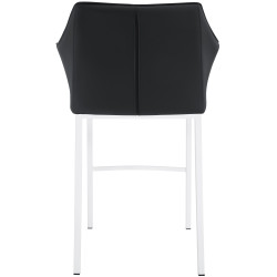 Tabouret de bar Damaso à 4 pieds, blanc noir