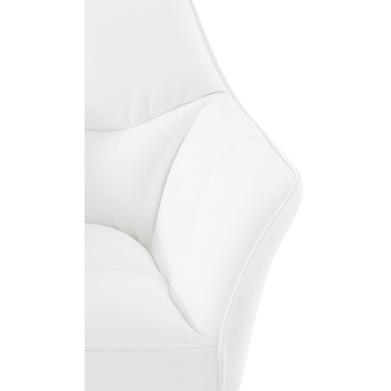 Tabouret de bar Damaso à 4 pieds, blanc blanc